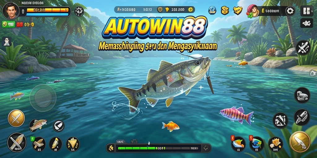 Screenshot AUTOWIN88 menampilkan aksi seru memancing dengan grafis menawan.