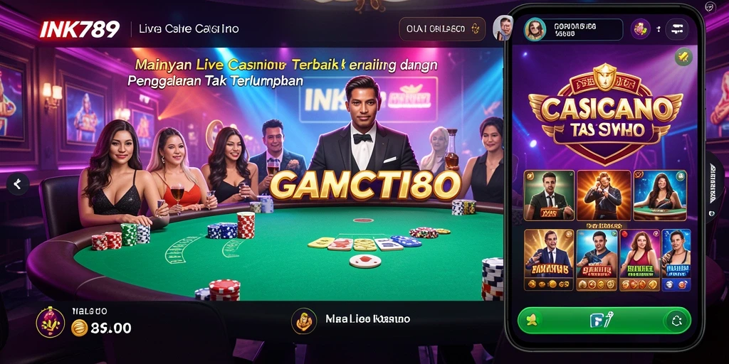 Tampilan gameplay Live Casino yang seru dan interaktif di INK789.