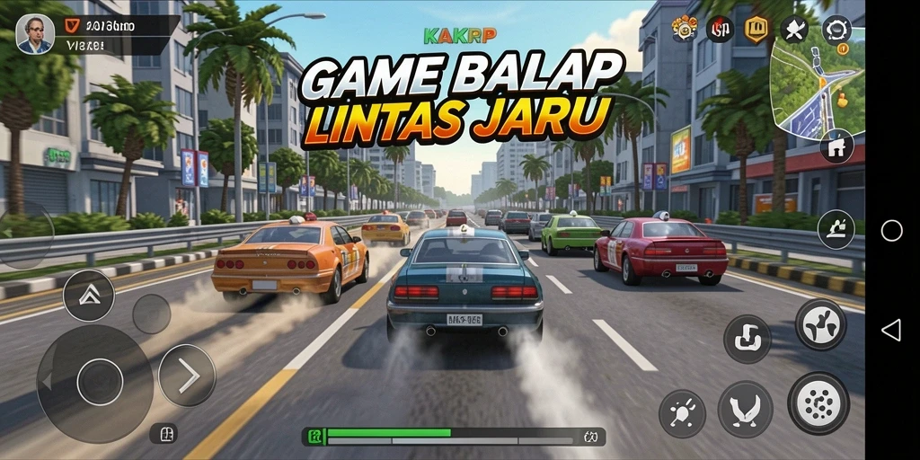 Gameplay KAKRP yang mendebarkan saat balapan.
