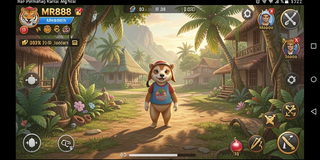 Tampilan gameplay menarik dengan berbagai warna cerah dan karakter lucu.